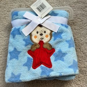 NWT Baby Starters plush monkey embroidered baby blanket